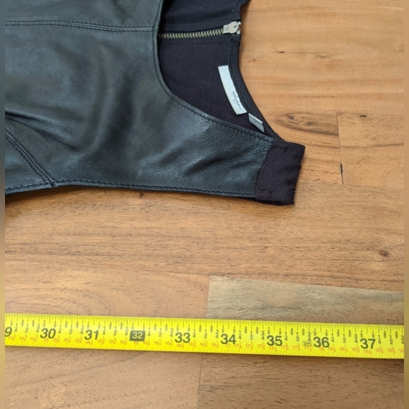 Halogen, black leather cocktail dress, size 6 Petite - Picture 6 of 10